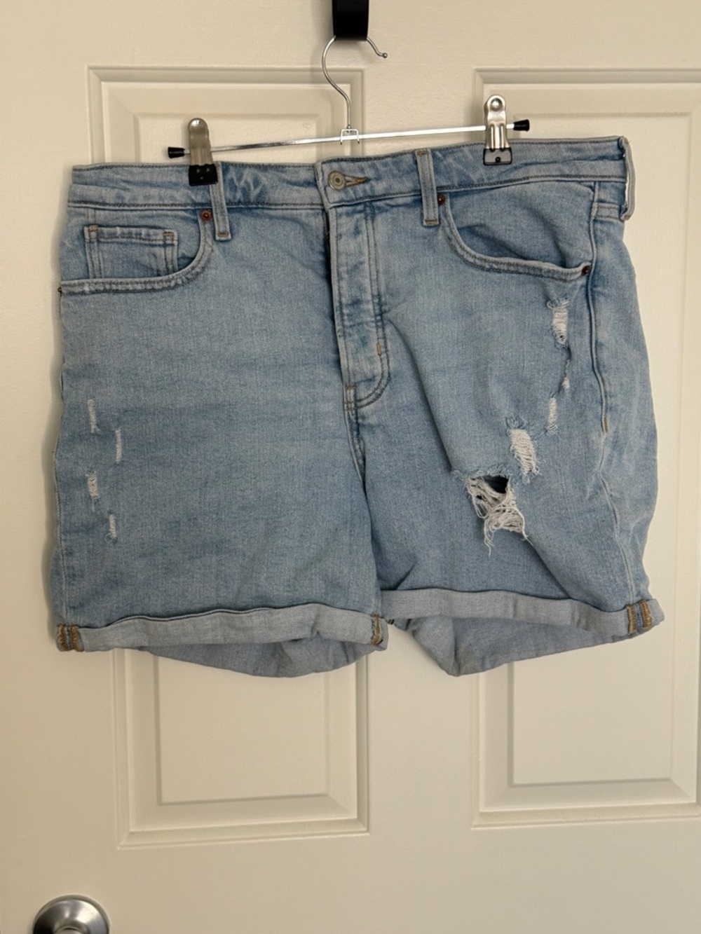 Old Navy high rise O.G straight secret smooth pockets distressed shorts